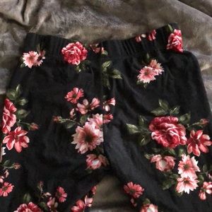 Tight flower print flared pants